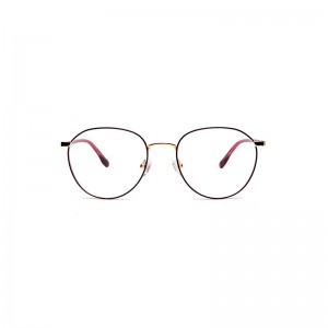 Joysee 2022 LT2001 Classical round metal eyeglasses frame with soft fashion design temple good quality eyewear wholesale-L