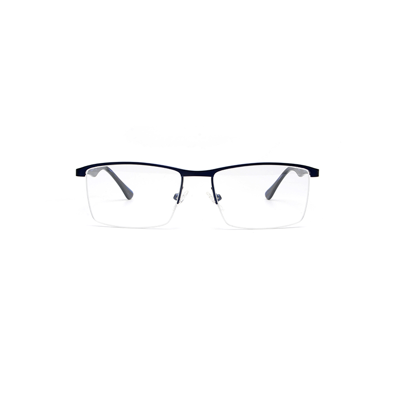 Joysee 2022 LT2002 ready stock semi rim square optical frame for man wholesale metal eyglasses can be myopia eyewear-L