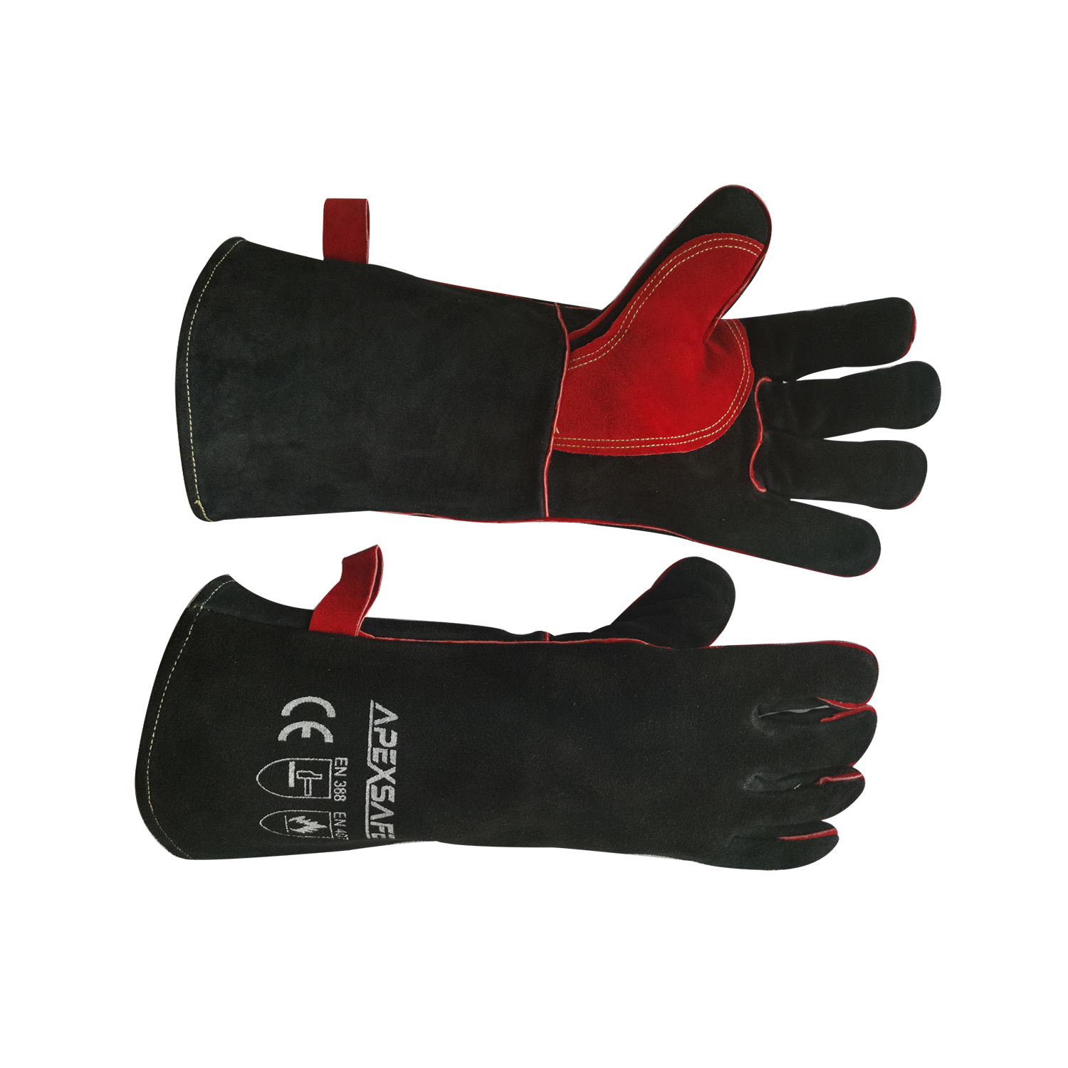 black leather welding glove