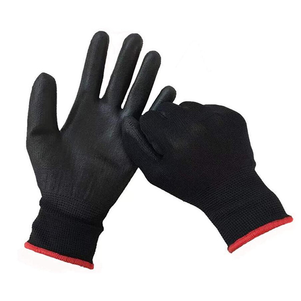 Black Pu Work Gloves Safety Gardening Working Gloves Ultra-Thin Breathable Grip Glove Featured Image