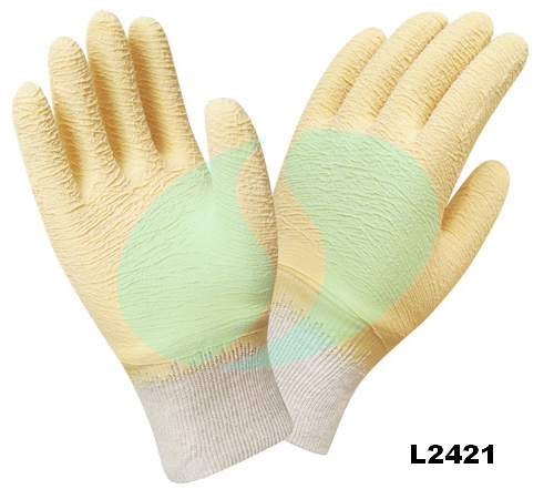 L2421 latex coated gloves