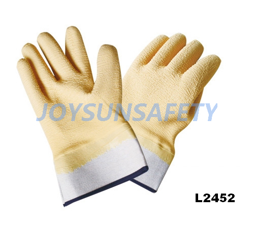 L2452 latex coated gloves gauntlet cuff