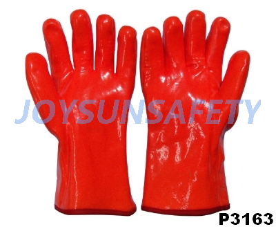 P3163 PVC coated gloves fluorescent smooth finished