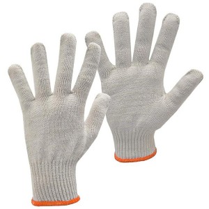 Natural white / orange String Knit Gloves