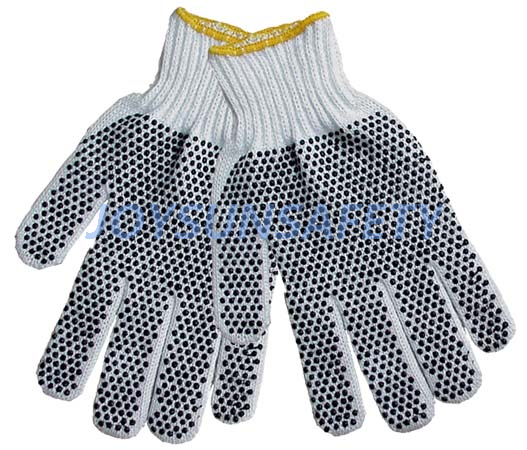 Professional China Rubber Dipped Work Gloves - Discount wholesale China Cheap Knitted PVC DOT White Cotton Gloves PVC Dotted Safety Work Gloves – Joysun