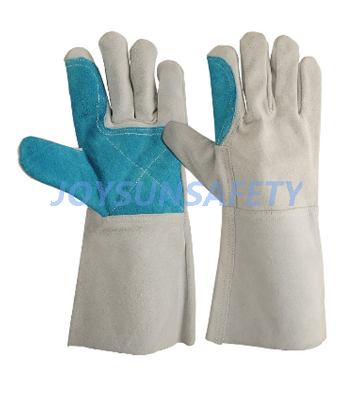 WCBN03 grey welding leather gloves double palm