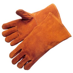 yellow leather Flame and Spark Resistant safety welding glove