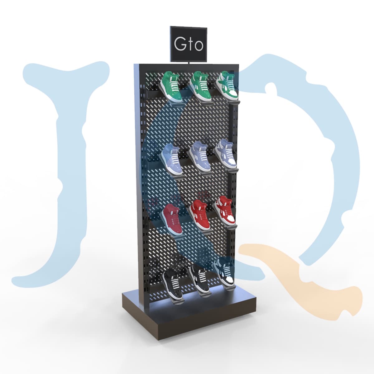POP metal double-sided shoe display rack