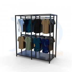 Cheap price Shop Clothes Rack - Double iron garment display rack – Jiquan