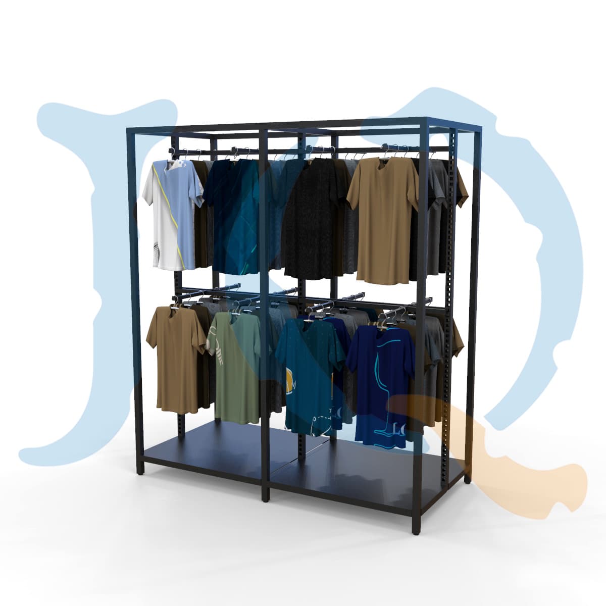 Double layer  t shirt display rack