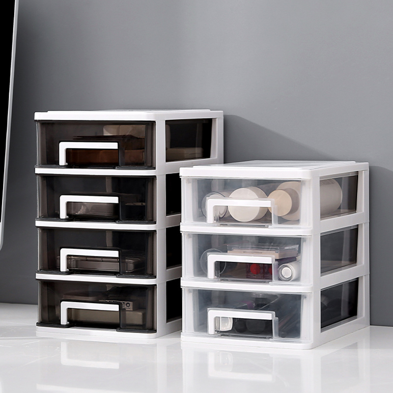 Transparent drawer multilayer storage plastic box (1)