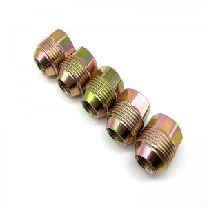 Wholesale external screw inner nut surface yellow gold M14x1.5 through hole nut 98-0019