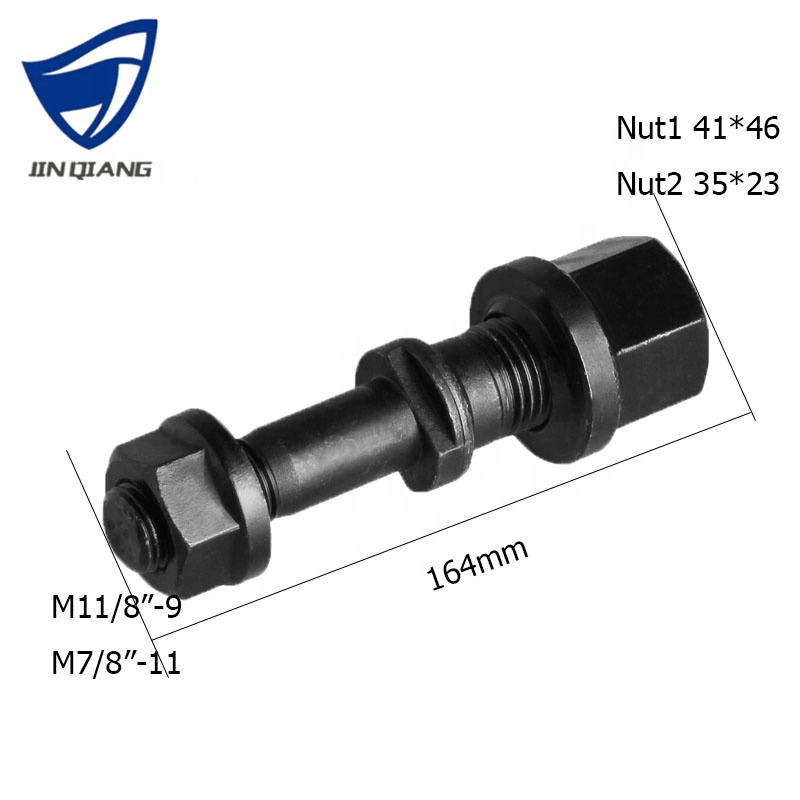 Wholesale Actros Truck Hub Bolt - Customized OEM pernos de neumaticos 10.9 12.9 Grade Truck Parts 40Cr Black Phosphate Wheel Bolts Truck – JINQIANG