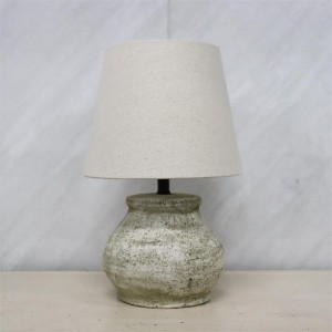 Minimalist distressed ceramic table lamp