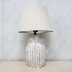 Ceramic table lamp with horizontal bar and tower