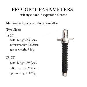 Hilt style handle expandable baton