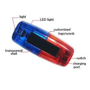 LED flashing double row shoulder light