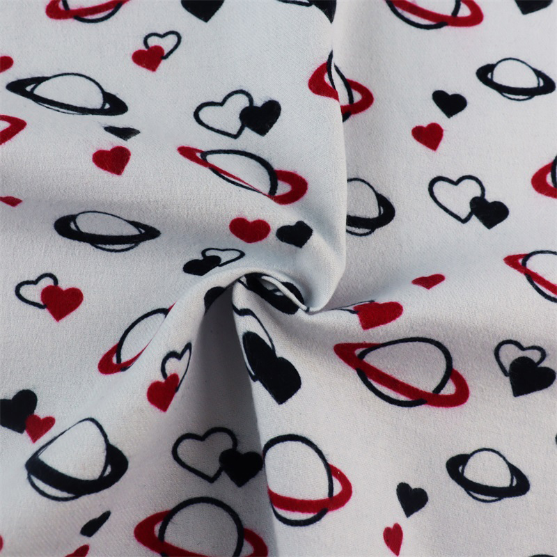 OEM Manufacturer White Cotton Spandex Fabric - Good quality Chinese Style Cartoon Printed Flannel Fabric – Lvbajiao
