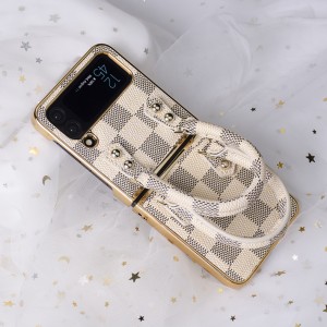 Z Flip 4 Leather Handbag Design Phone Case