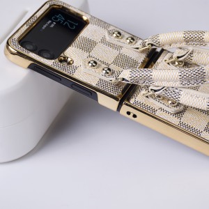 Z Flip 4 Leather Handbag Design Phone Case