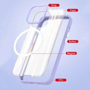 Transparent aurora shockproof protective Iphone 15 case