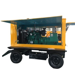 Leiser, schallisolierter mobiler Anhängergenerator, 320 kW/400 kVA, industrieller Dieselgenerator