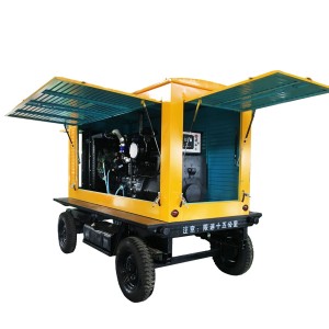 Mobile waterproof 600KW / 750KVA kakuatan solar generator trailer listrik 3 fase generator set