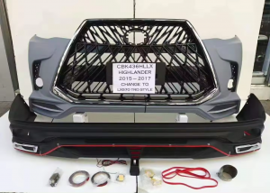 New Direct Factory Upgrade Modified Bumper Body Kits for Highlander to Lexus Style