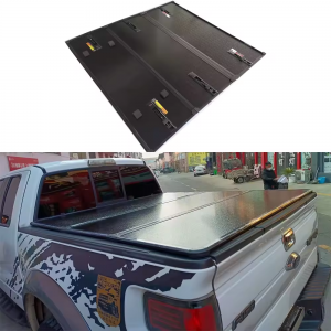 High Quality 4×4 Full Aluminum Truck Bed Cover for F150 Replacement Black Hard Tri-fold Tonneau Cover for Universal Pickups