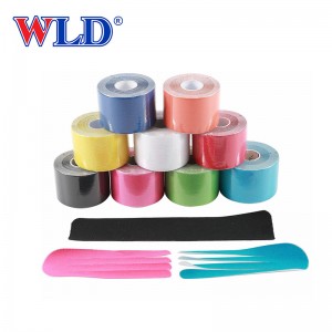 Factory Promotional Medical Adhesive Tape - OEM Cotton Elastic Kinesiology Elastic Sport Adhesive Tape – WLD
