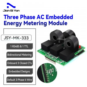 JSY-MK-333 Bidirectional 50A RS485 TTL Three Phase Energy Meter Module