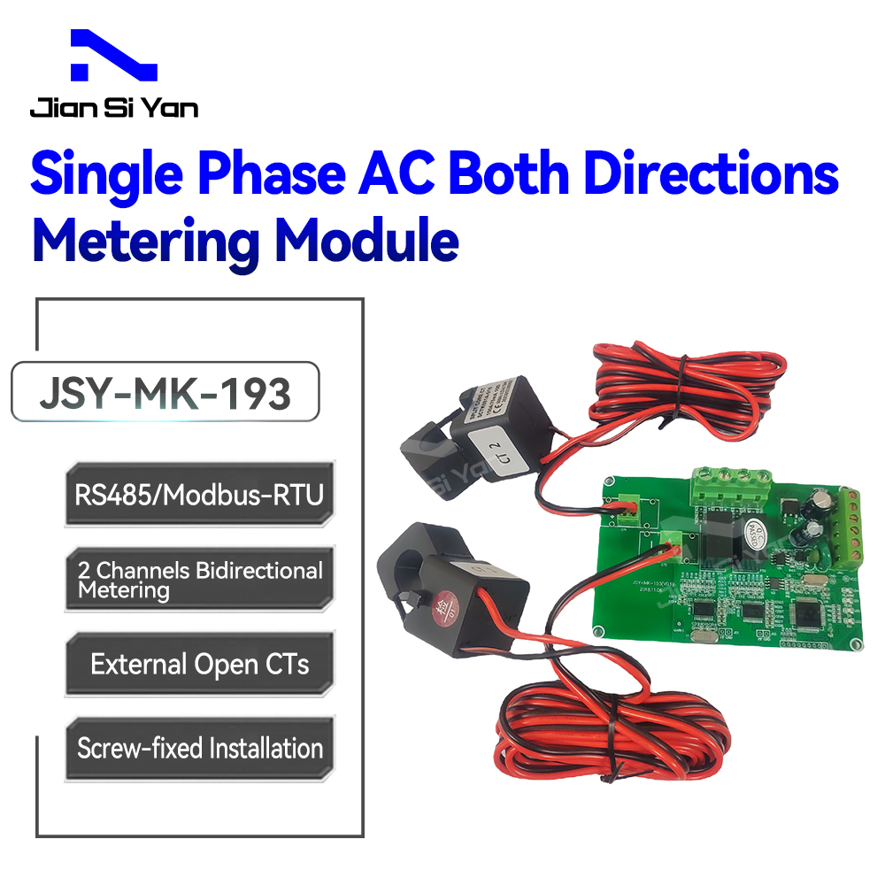 JSY-MK-193 Single-Phase Bidirectional AC 100A RS485 Power Meter Module With Open CTs