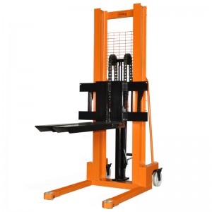 Manual forklift electric small truck hydraulic stacker lifting crane Manual Pallet Stacker forklift 2000kg for sale