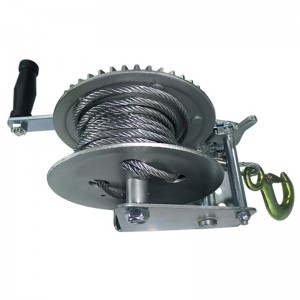 Portable hand winch small manual crane wire rope winch tractor hand capstan crank worm gear winch 1200BL 30M