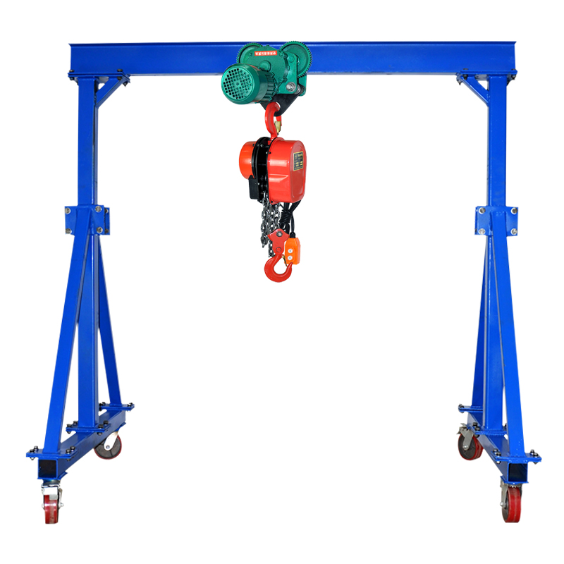 Are there any limitations or disadvantages to using electric chain hoists in mobile gantry cranes?