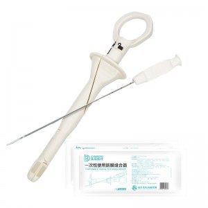 Dispositivo descartável de sutura de fáscia