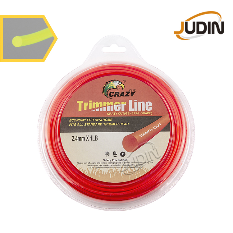 Round nylon trimmer line blister packaging