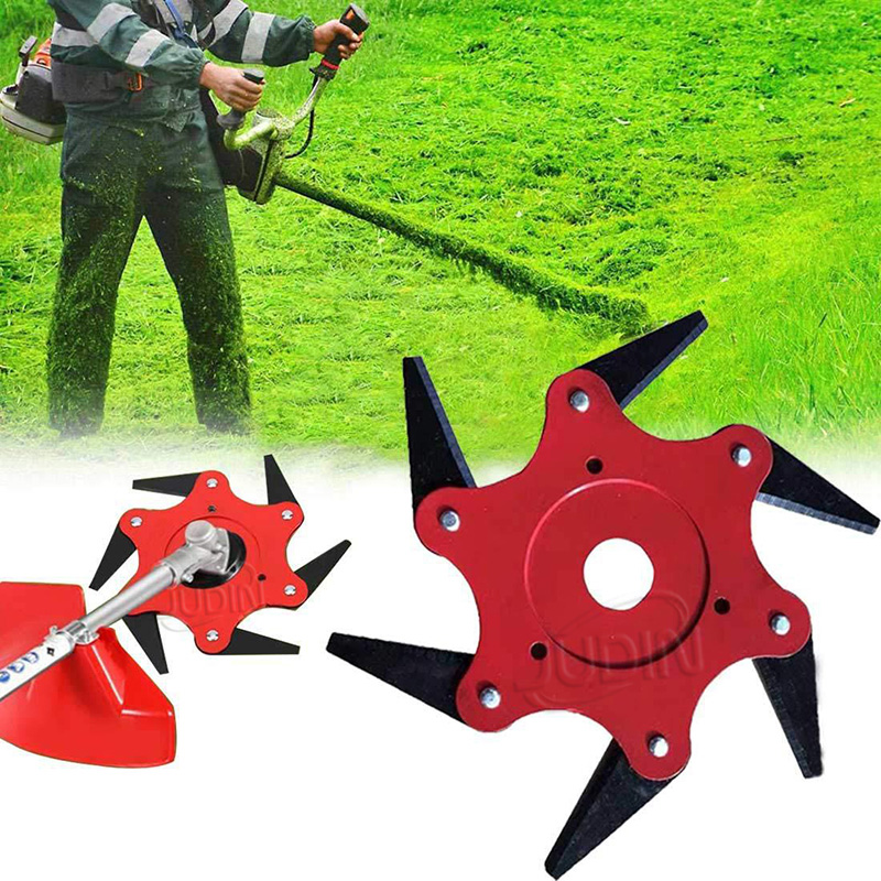 Lawn Mower Grader Blade Supplier –  Universal Grass Cutter 6 Blades Garden Cutter Trimmer Tool Steel Razor Brushcutter For Lawn Mower Garden Accessories – Judin