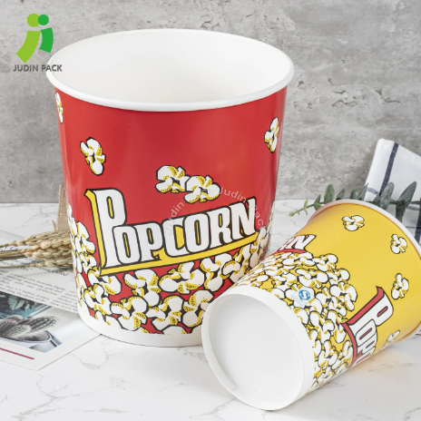 Disposable Paper Bucket Popcorn Box with Printed