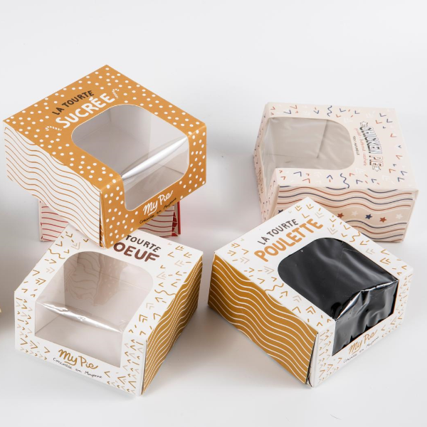bodas jeung kraft Paper Pastry Box jeung Jandela jeung Print Logo