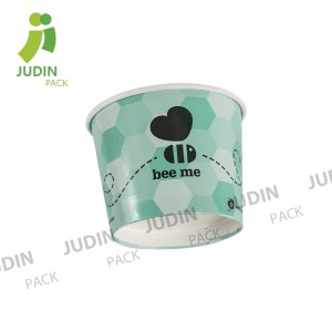 Vidin'ny fihenam-bidy Shina Eco-Friendly Molded Bagasse Fiber Degradable Disposable Paper Pulp Ice Cream Cup ho an'ny 350ml
