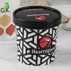 ODM Factory Best Price Ice Cream Paper Cup Custom Logo Printed Eco- Friendly Disposable Soup Cup with Lid