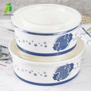 Wholesale OEM/ODM China Eco-Friendly Amazon Hot Sale Kraft Salad Bowl with Lid