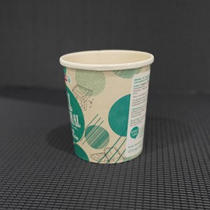 ढक्कन के साथ पर्यावरण अनुकूल पेपर आइसक्रीम बाल्टी