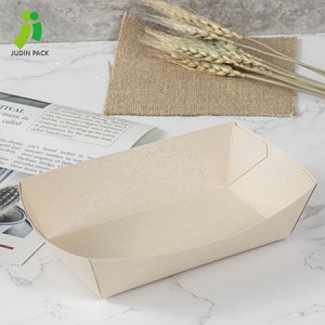 Eco Friendly Kraft Paper Boat Tray Fast Food Serving Tray
