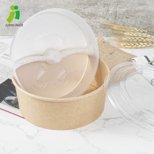 Wholesale OEM/ODM China Eco-Friendly Amazon Hot Sale Kraft Salad Bowl with Lid