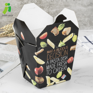 Compostable noodle box with square base for custom design
