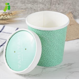 ብጁ ሊታተም የሚችል PLA Kraft Paper Soup Cup