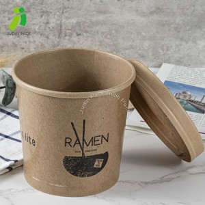 Tasses de sopa calenta d'un sol ús ecològics de fàbrica originals amb tapa plana de paper