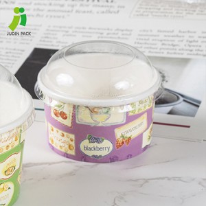 Profesionālas Ķīnas Ķīnas bioloģiski noārdāmas 5 oz saldējuma krūzes ar pielāgotu logotipu 140 ml celulozes papīra glāzes ar vākiem